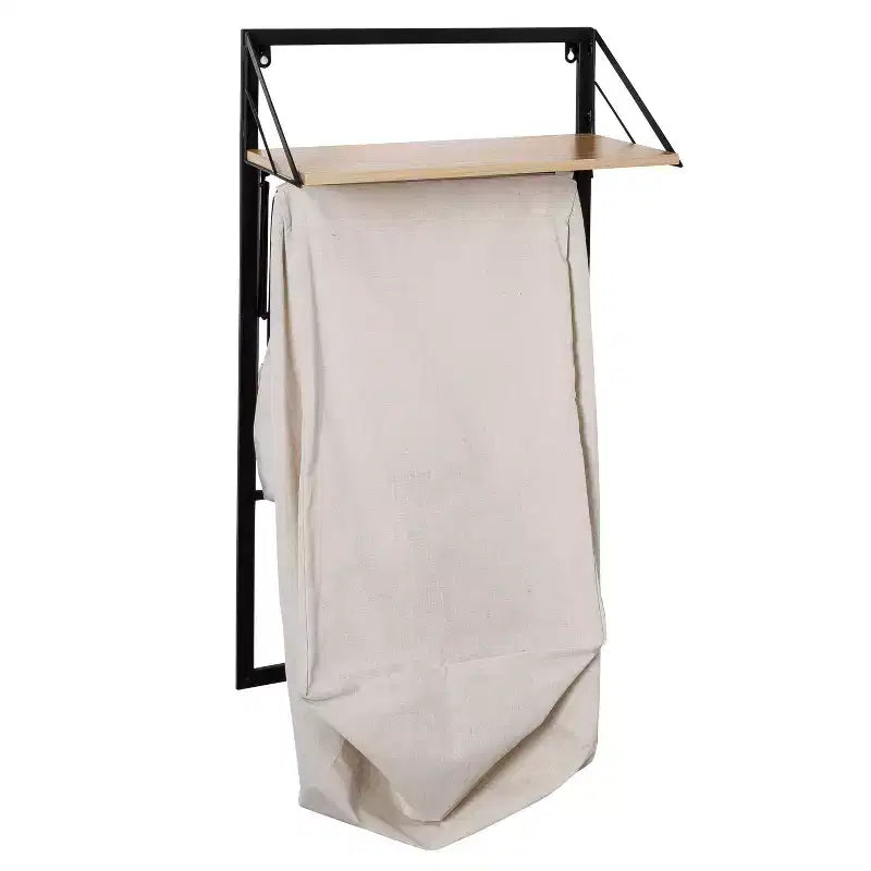 Étagère de buanderie avec panier à linge Honey-Can-Do chêne clair