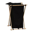 Panier à linge pliant en bois en forme de X Household Essentials Noir : Tri de linge pliable avec doublure, capacité de 139,72 L