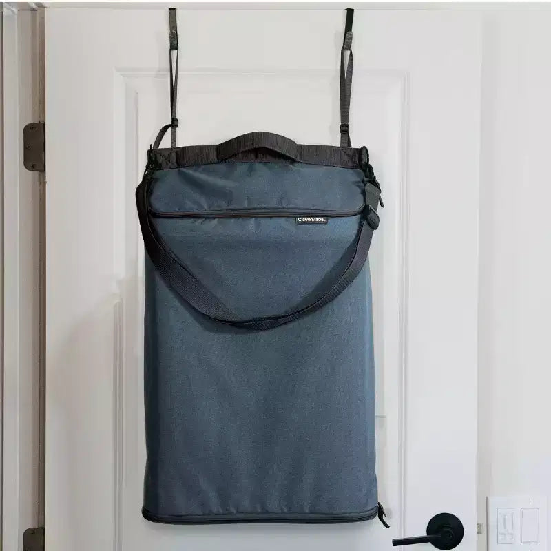 Panier à linge convertible CleverMade 1 compartiment bleu océan/gris anthracite