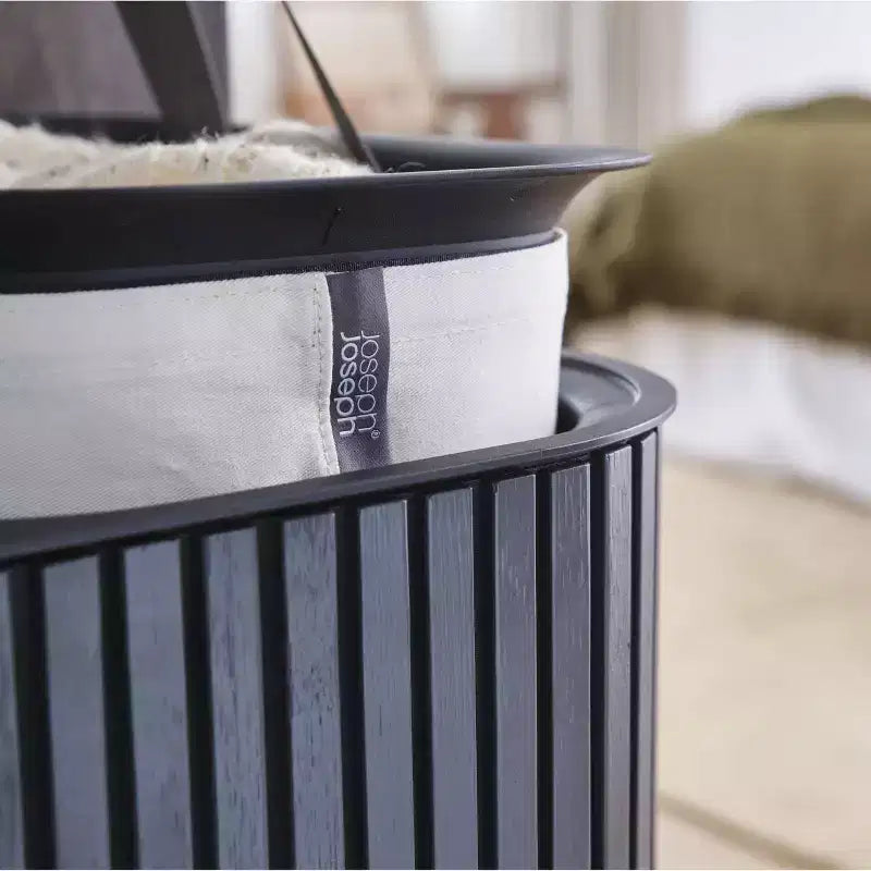 Panier à linge Joseph Joseph Tota Trio Luxe 90L en bambou - Noir Carbone