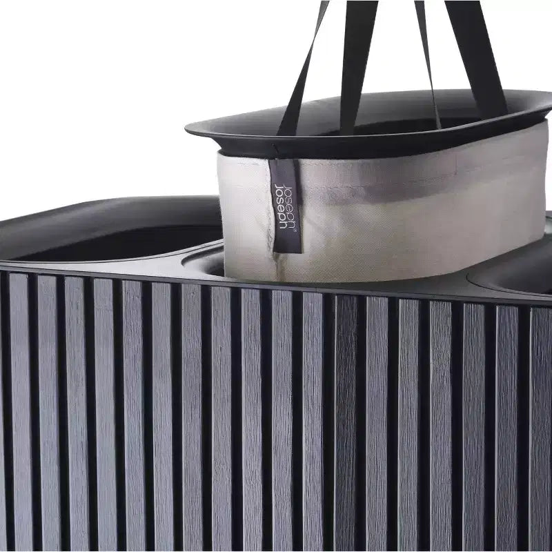 Panier à linge Joseph Joseph Tota Trio Luxe 90L en bambou - Noir Carbone