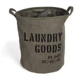 Danya B. Army Canvas Laundry Bucket Dusty Olive: Collapsible Hamper with Built-In Handles, Portable & Multipurpose