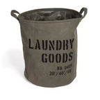 Danya B. Army Canvas Laundry Bucket Dusty Olive: Collapsible Hamper with Built-In Handles, Portable & Multipurpose