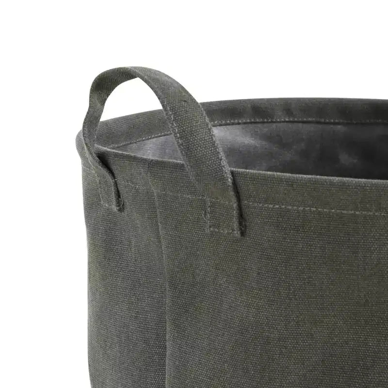 Danya B. Army Canvas Laundry Bucket Dusty Olive : Panier à linge pliable avec poignées intégrées, portable et polyvalent