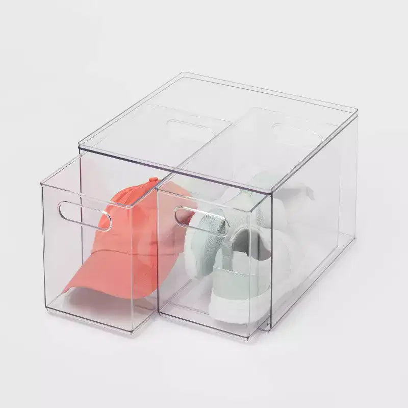 Tiroir de rangement polyvalent à 2 compartiments transparent - Brightroom™