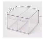Tiroir de rangement polyvalent à 2 compartiments transparent - Brightroom™