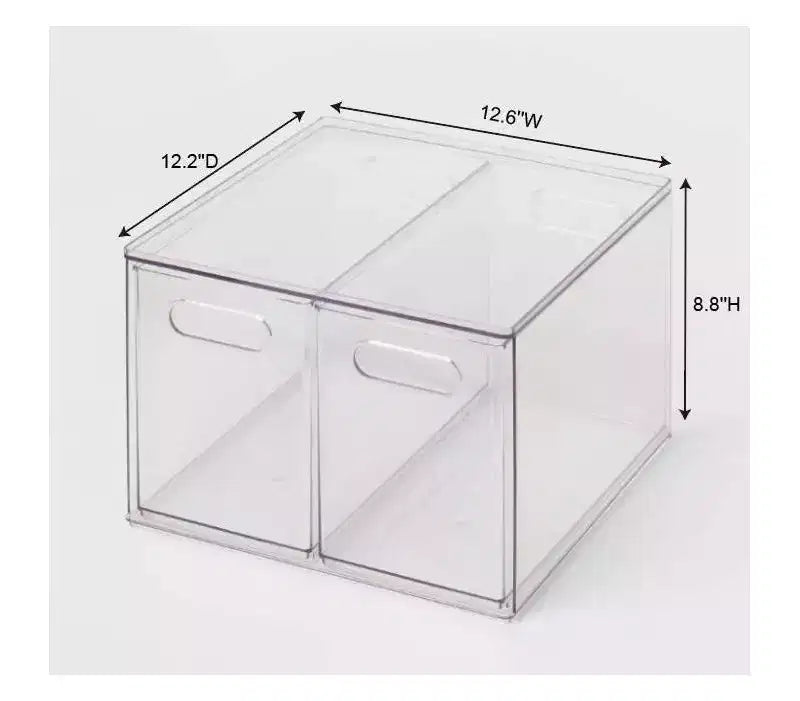 Tiroir de rangement polyvalent à 2 compartiments transparent - Brightroom™