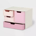 Ensemble de tiroirs de rangement modulaires roses - Brightroom™