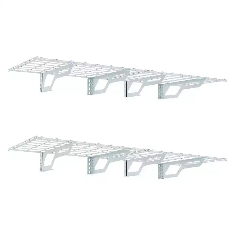 Atlas Shelving 2pk 2'x6' Wall Shelf Garage Storage Rack 800 lbs White