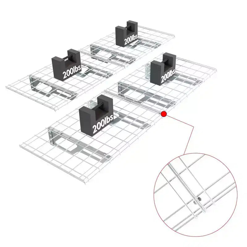 Étagère murale de rangement de garage Atlas 2, 60 x 180 cm, 360 kg, blanche