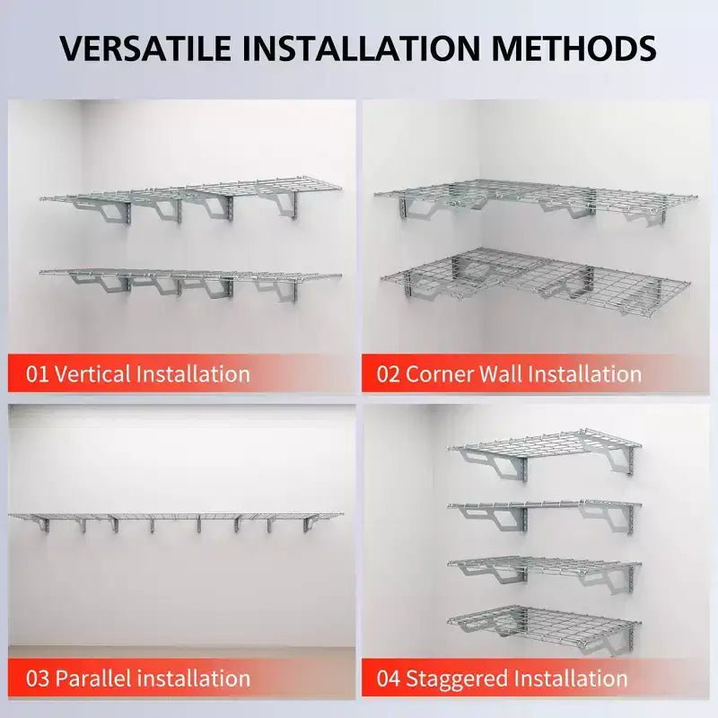 Étagère murale de rangement de garage Atlas 2, 60 x 180 cm, 360 kg, blanche