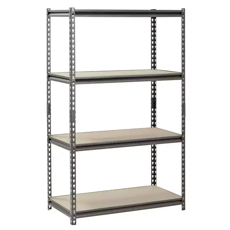 Muscle Rack – Étagère de garage en acier sans boulons, 4 niveaux, 76,2 cm (l) x 45,7 cm (P) x 152,4 cm (H), argent
