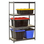 Muscle Rack – Étagère de garage en acier sans boulons, 4 niveaux, 76,2 cm (l) x 45,7 cm (P) x 152,4 cm (H), argent
