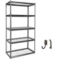 Atlas Shelving 5-Tier 36"x18"x72" Steel Boltless Shelving Load 4000lbs with Wire Deck Hammertone