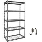 Atlas Shelving 5-Tier 36"x18"x72" Steel Boltless Shelving Load 4000lbs with Wire Deck Hammertone