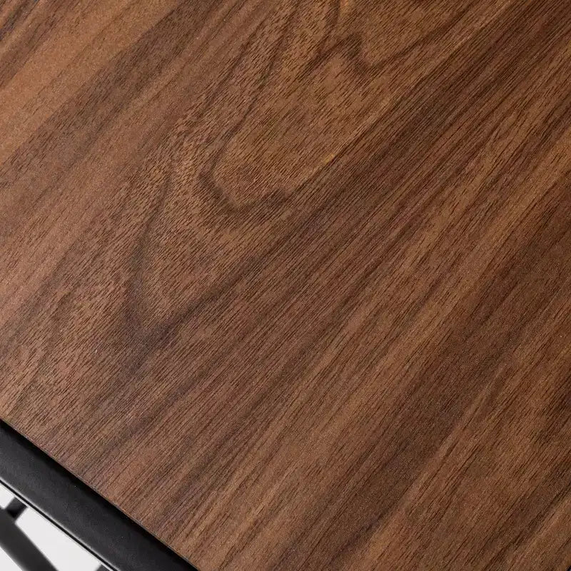 Étagère à chaussures 4 niveaux en métal noir avec bois de noyer - Brightroom™