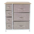 Simplify 7 Drawer Storage Chest Natural: Polypropylene & Steel Utility Storage, Plastic Drawers, Universal & Clothing Use