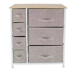 Simplify 7 Drawer Storage Chest Natural: Polypropylene & Steel Utility Storage, Plastic Drawers, Universal & Clothing Use