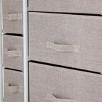 Simplify 7 Tiroirs Rangement Commode Naturel : Rangement utilitaire en polypropylène et acier, tiroirs en plastique, utilisation universelle et vestimentaire