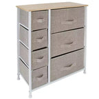 Simplify 7 Tiroirs Rangement Commode Naturel : Rangement utilitaire en polypropylène et acier, tiroirs en plastique, utilisation universelle et vestimentaire