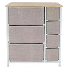 Simplify 7 Tiroirs Rangement Commode Naturel : Rangement utilitaire en polypropylène et acier, tiroirs en plastique, utilisation universelle et vestimentaire