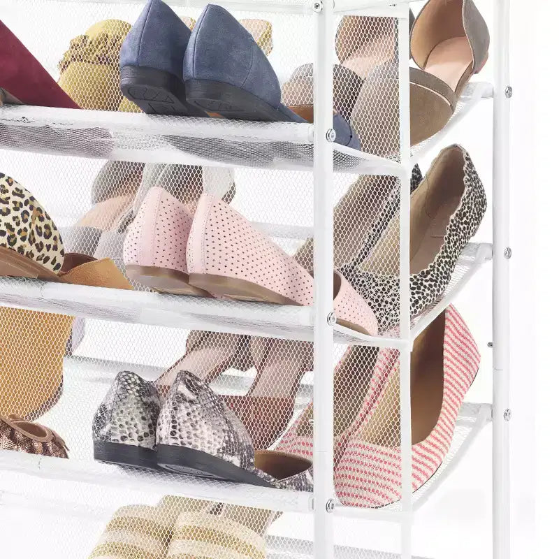 Meuble à chaussures grillagé Whitmor à 4 niveaux, blanc