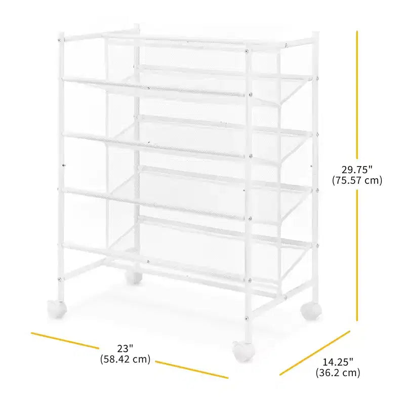 Meuble à chaussures grillagé Whitmor à 4 niveaux, blanc