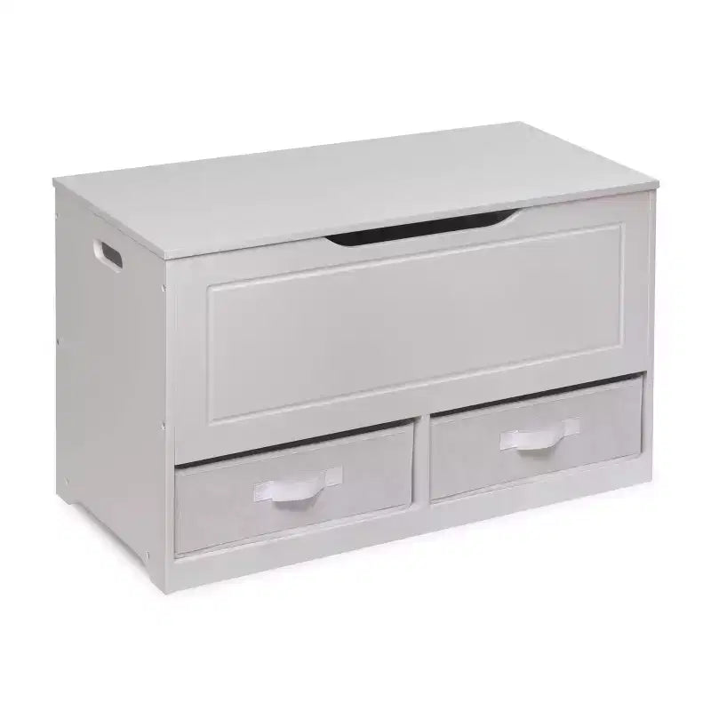 Badger Basket Up and Down Toy and Storage Box and Bench with Two Baskets White