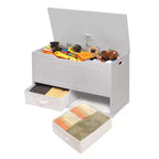 Badger Basket Banc et boîte de rangement pour jouets deux en un avec deux paniers, blanc