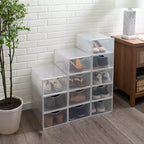 Simplifiez l'ensemble de 12 boîtes à chaussures à ouverture frontale blanches
