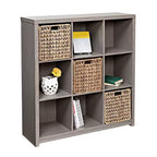 Honey-Can-Do Étagère en Stratifié Premium 9 Cubes : Rangement Cubes MDF Gris, 9 Compartiments, Étagère Décorative, Capacité 61 kg