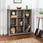 Honey-Can-Do Étagère en Stratifié Premium 9 Cubes : Rangement Cubes MDF Gris, 9 Compartiments, Étagère Décorative, Capacité 61 kg