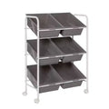 Honey-Can-Do 6 Bin rolling cart: Steel Utility Storage, Fade-Resistant, Ground Freestanding, 34" Height, 24" Depth, Gray