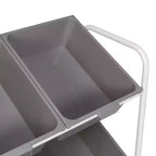 Honey-Can-Do Chariot roulant à 6 bacs : Rangement utilitaire en acier, Résistant à la décoloration, Autoportant au sol, 86 cm de hauteur, 61 cm de profondeur, Gris