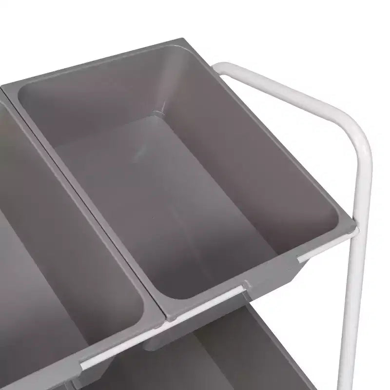 Honey-Can-Do Chariot roulant à 6 bacs : Rangement utilitaire en acier, Résistant à la décoloration, Autoportant au sol, 86 cm de hauteur, 61 cm de profondeur, Gris
