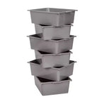 Honey-Can-Do Chariot roulant à 6 bacs : Rangement utilitaire en acier, Résistant à la décoloration, Autoportant au sol, 86 cm de hauteur, 61 cm de profondeur, Gris