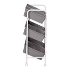 Honey-Can-Do Chariot roulant à 6 bacs : Rangement utilitaire en acier, Résistant à la décoloration, Autoportant au sol, 86 cm de hauteur, 61 cm de profondeur, Gris