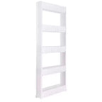 Simplify 5 Tier Slim Rolling Organizer Rack with Wheels White Kennedy International: Slim Utility Storage Cart, Polypropylene