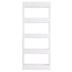 Simplifiez votre quotidien avec le chariot de rangement roulant fin à 5 niveaux avec roues blanc Kennedy International : chariot de rangement utilitaire fin, en polypropylène