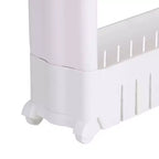 Simplifiez votre quotidien avec le chariot de rangement roulant fin à 5 niveaux avec roues blanc Kennedy International : chariot de rangement utilitaire fin, en polypropylène