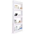 Simplifiez votre quotidien avec le chariot de rangement roulant fin à 5 niveaux avec roues blanc Kennedy International : chariot de rangement utilitaire fin, en polypropylène