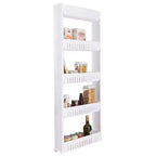 Simplifiez votre quotidien avec le chariot de rangement roulant fin à 5 niveaux avec roues blanc Kennedy International : chariot de rangement utilitaire fin, en polypropylène