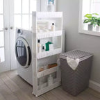 Simplifiez votre quotidien avec le chariot de rangement roulant fin à 5 niveaux avec roues blanc Kennedy International : chariot de rangement utilitaire fin, en polypropylène