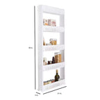 Simplifiez votre quotidien avec le chariot de rangement roulant fin à 5 niveaux avec roues blanc Kennedy International : chariot de rangement utilitaire fin, en polypropylène