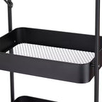 Chariot de rangement utilitaire en métal pliable à 3 niveaux Organize It All avec roues verrouillables noir