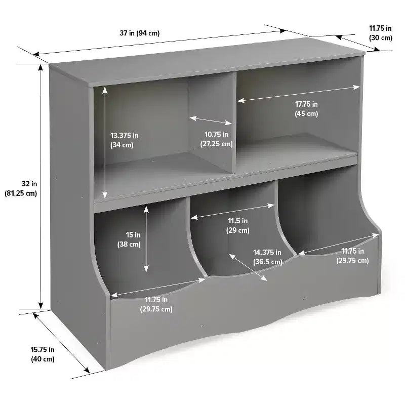 Meuble de rangement à bacs multiples Badger Basket gris