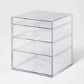 4 Drawer Stackable Countertop Organizer Clear - Brightroom™: Bathroom & Makeup Organizer, PET Material, 8.02" Height