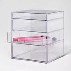 Organiseur de Comptoir Empilable à 4 Tiroirs Transparent - Brightroom™ : Organiseur de Salle de Bain et Maquillage, Matériau PET, 20,37 cm de Hauteur