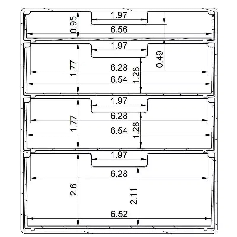 Organiseur de Comptoir Empilable à 4 Tiroirs Transparent - Brightroom™ : Organiseur de Salle de Bain et Maquillage, Matériau PET, 20,37 cm de Hauteur