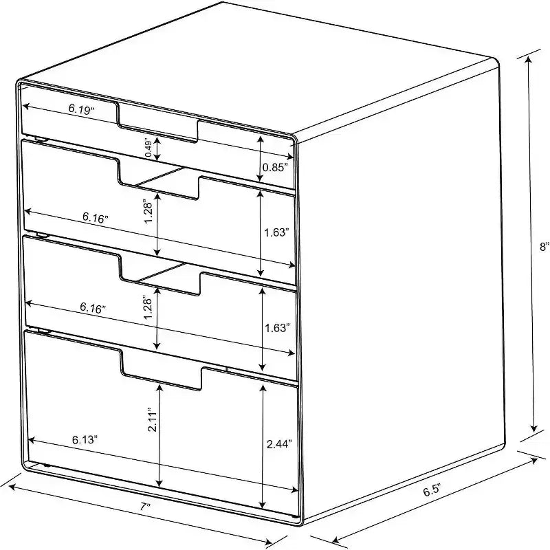 Organiseur de Comptoir Empilable à 4 Tiroirs Transparent - Brightroom™ : Organiseur de Salle de Bain et Maquillage, Matériau PET, 20,37 cm de Hauteur